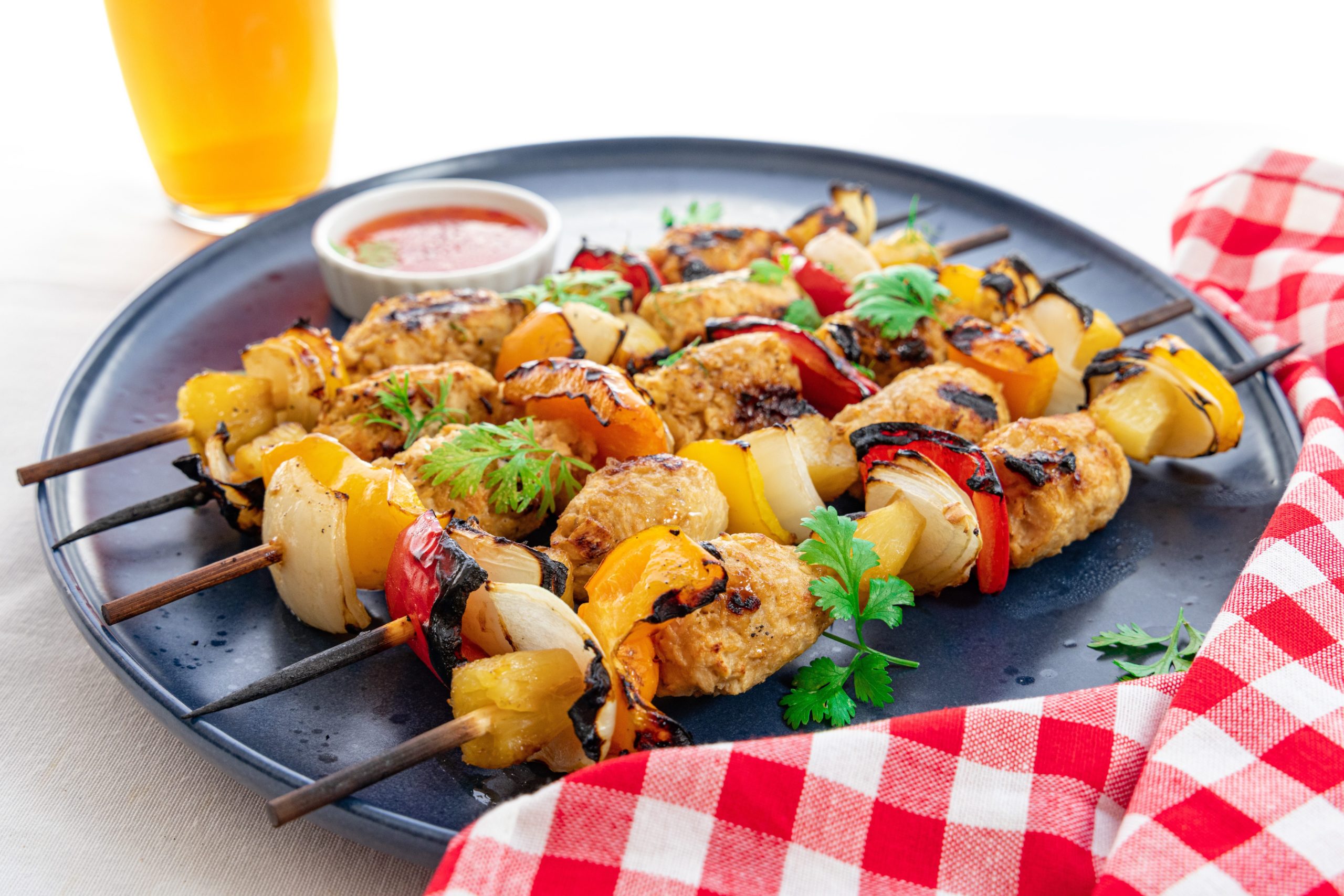 Rainbow Teriyaki Chicken Kabobs