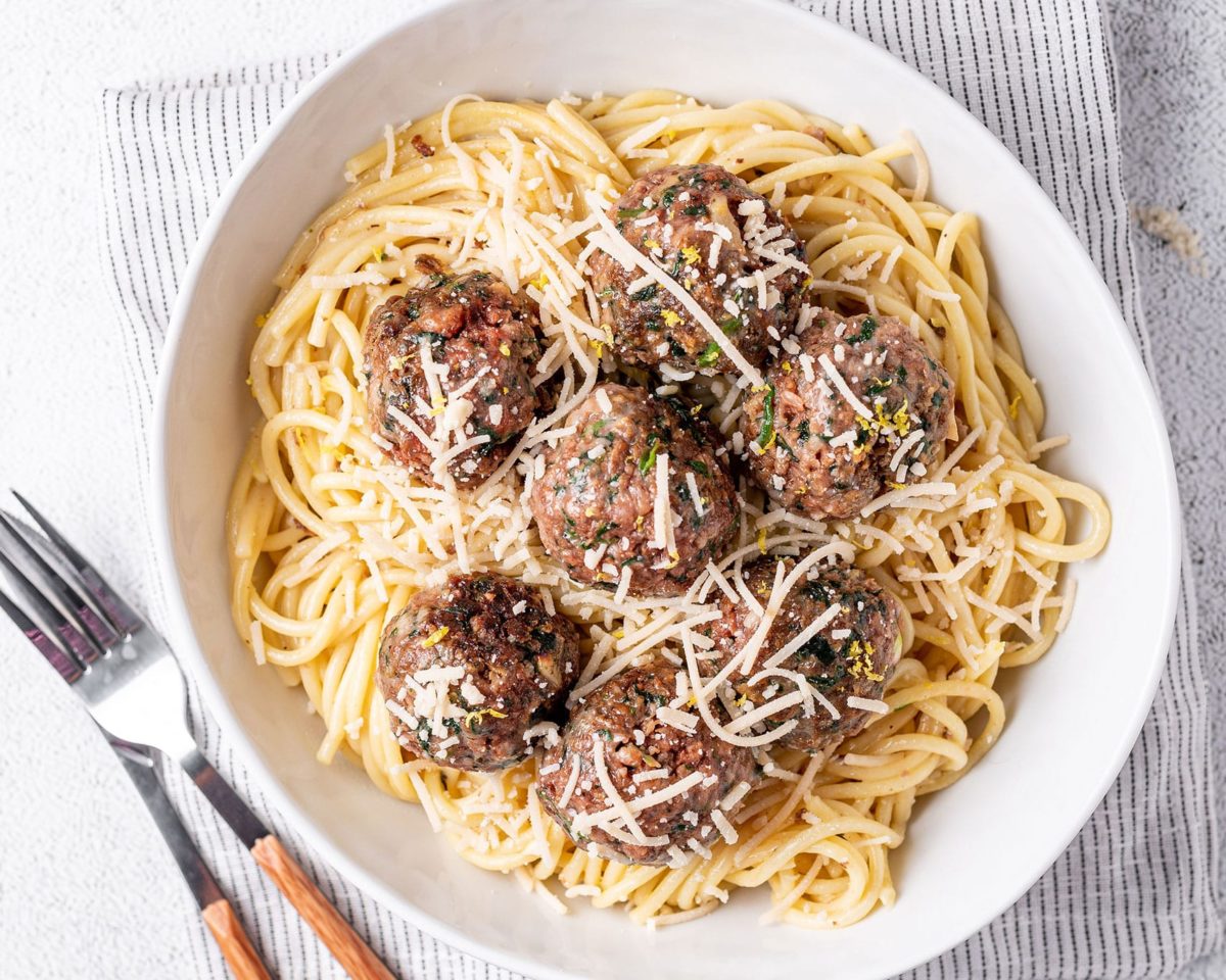 Tuscan Meatballs and Spaghetti