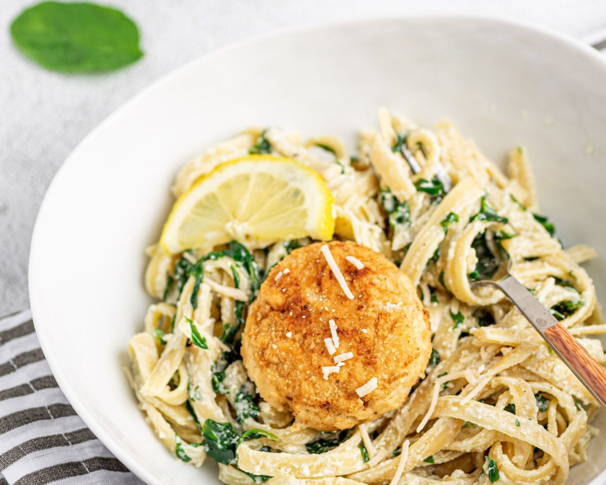 Creamy Chicken Parmesan Pasta with Spinach