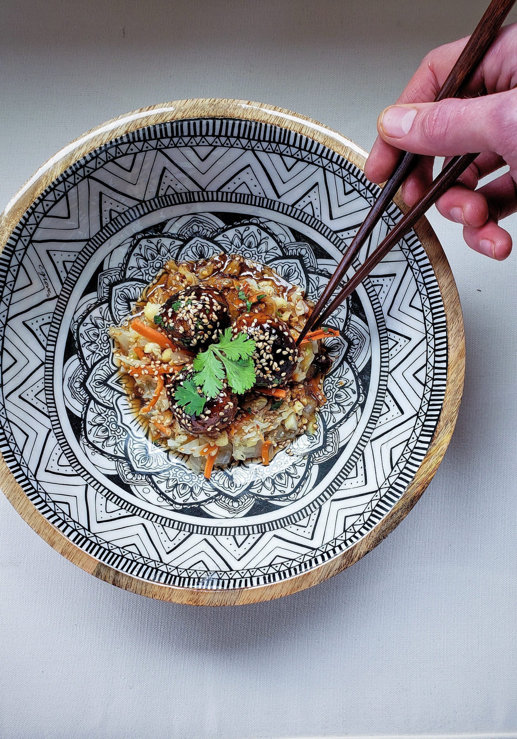 Thai Meatball Cauliflower Bowl