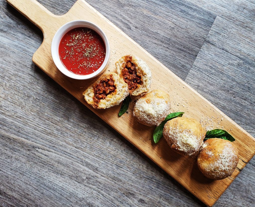 Pizza bites featuring Hungry Planet Italian Sausage Crumble