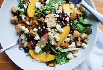 Grilled chicken and stone fruit salad