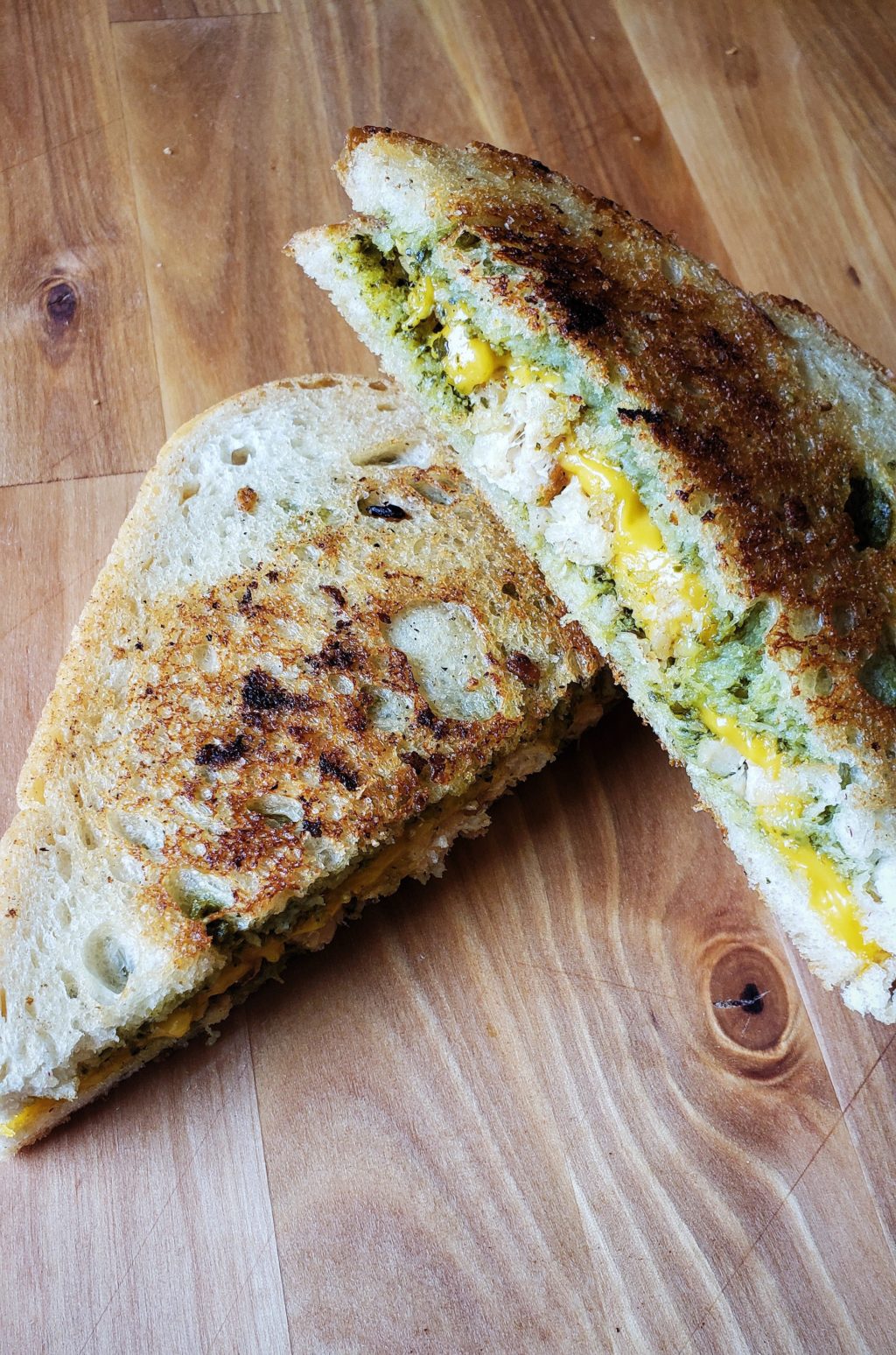 Pesto Grilled Cheese with Plant-based Chicken