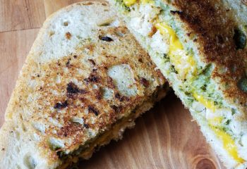 Pesto Grilled Cheese with Plant-based Chicken