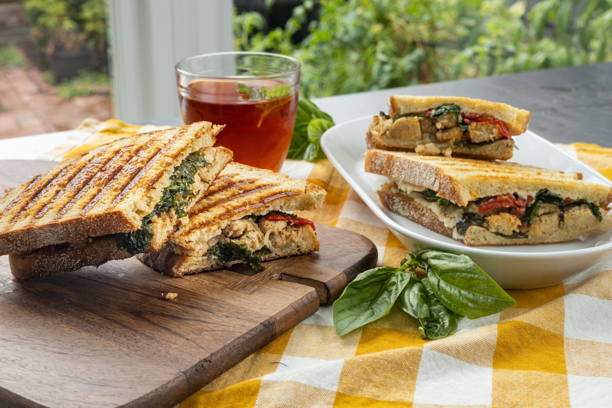 Chicken Panini with Kale & Red Peppers