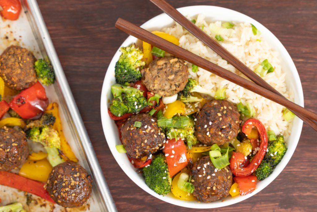 Sheet Pan Teriyaki Thai Meatballs - Hungry Planet